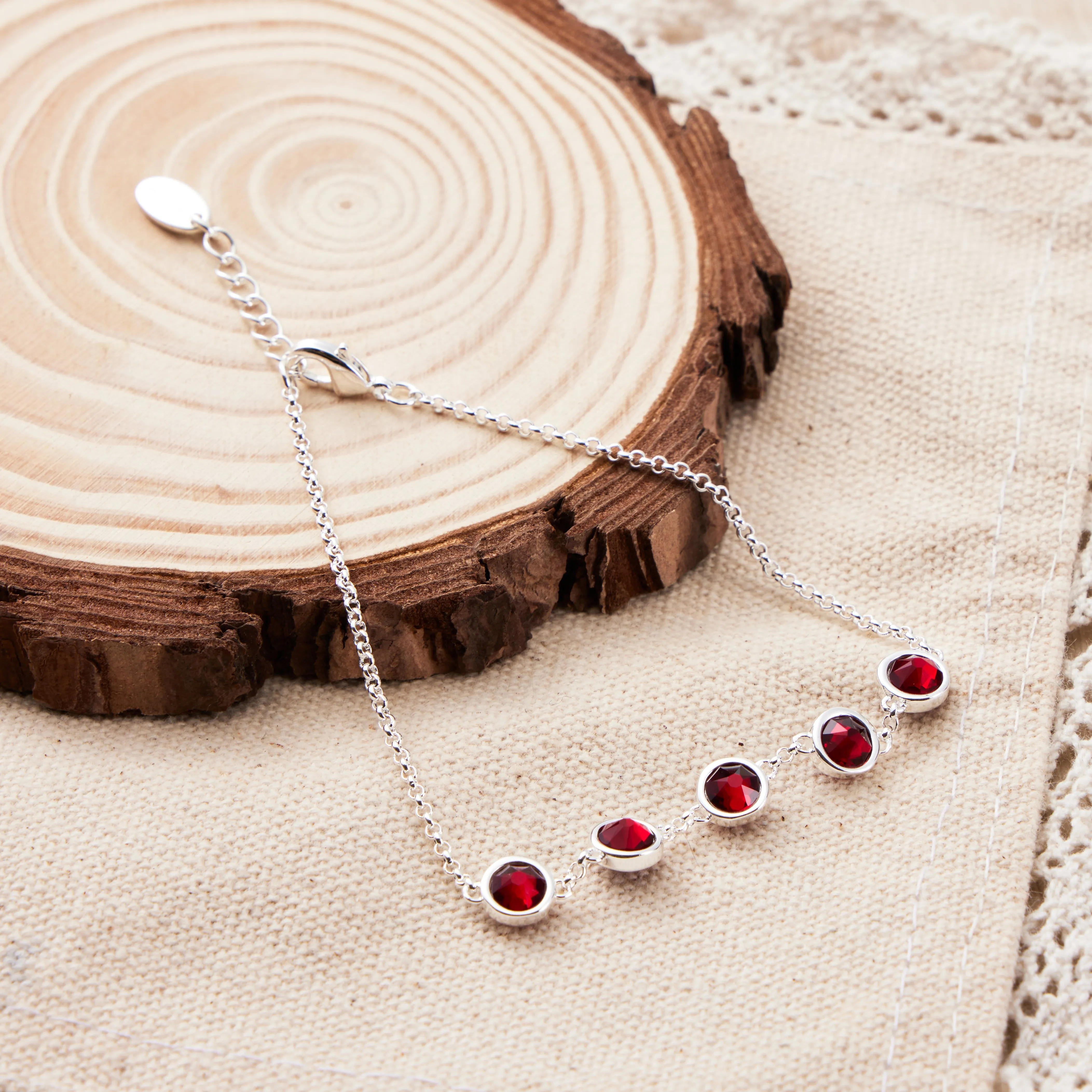 January Birthstone Bracelet Created with Garnet Zircondia® Crystals