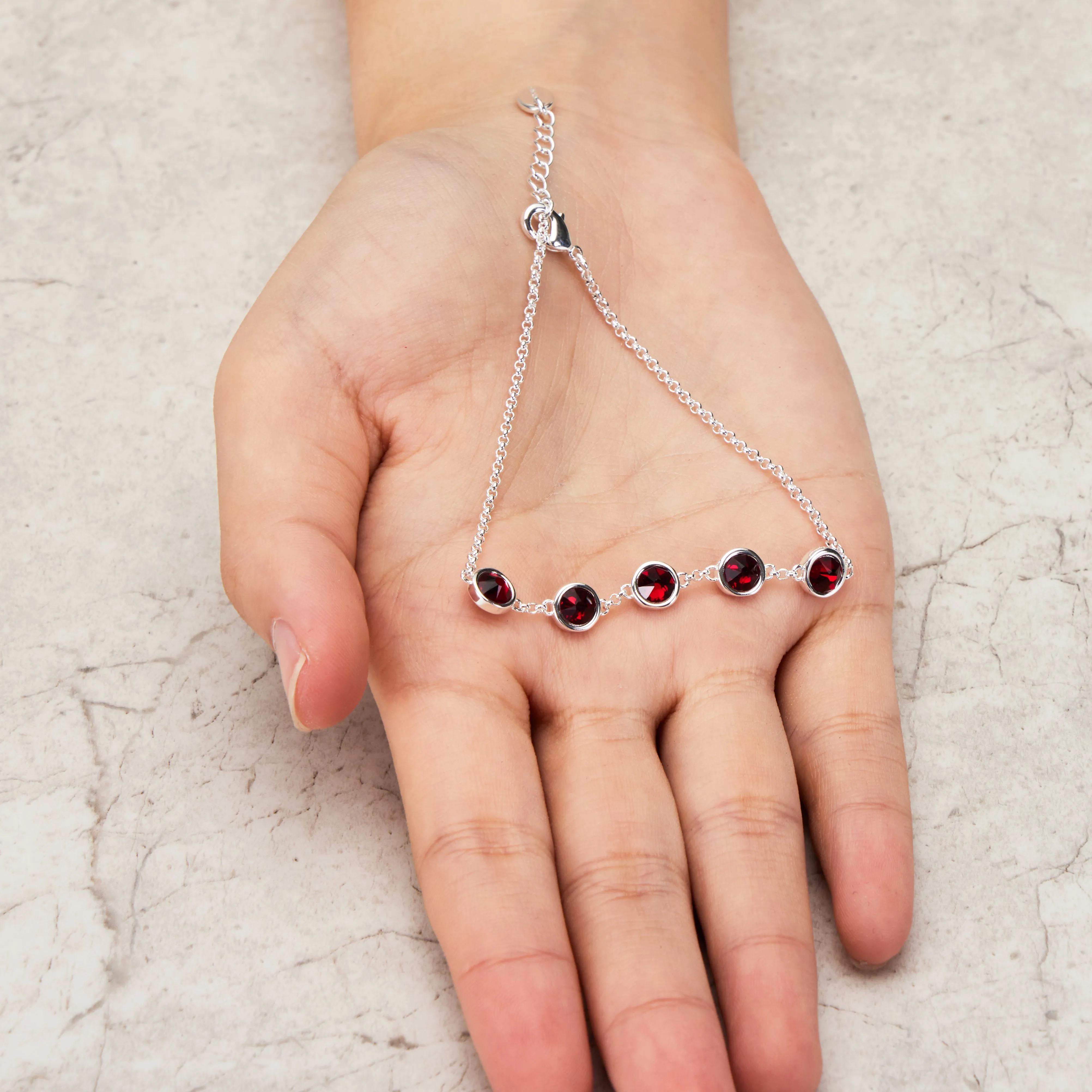 January Birthstone Bracelet Created with Garnet Zircondia® Crystals