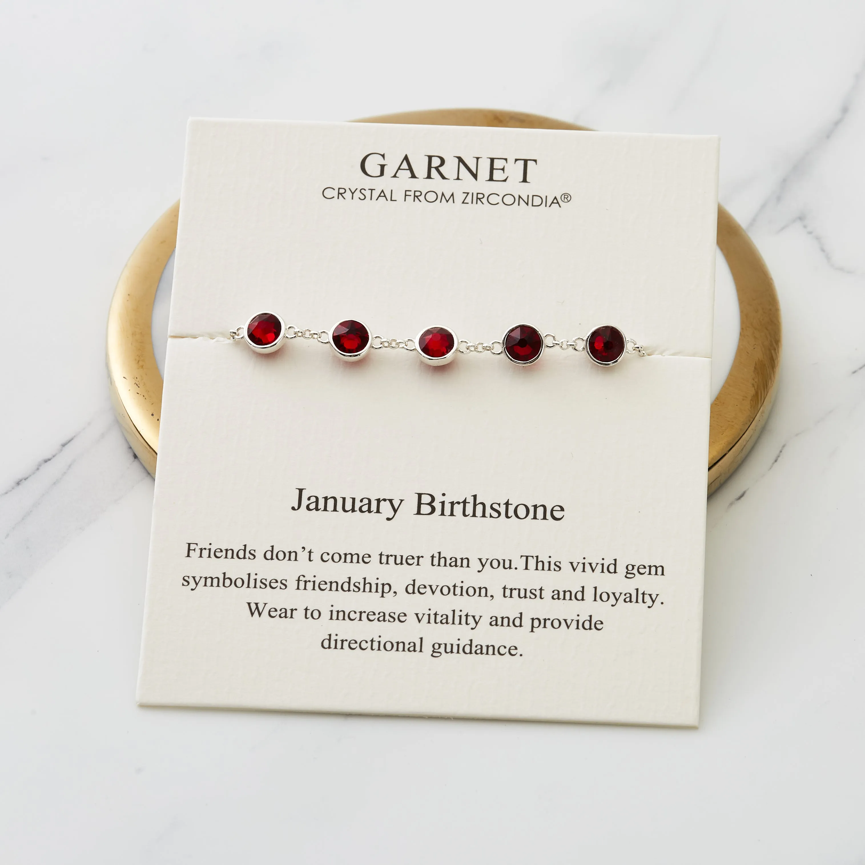 January Birthstone Bracelet Created with Garnet Zircondia® Crystals