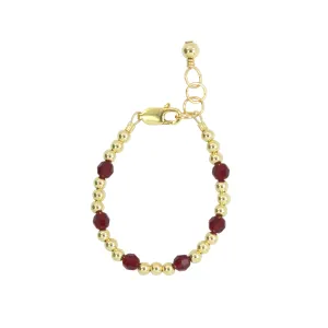 January Birthstone Dotted  Bracelet (3MM   4MM beads)