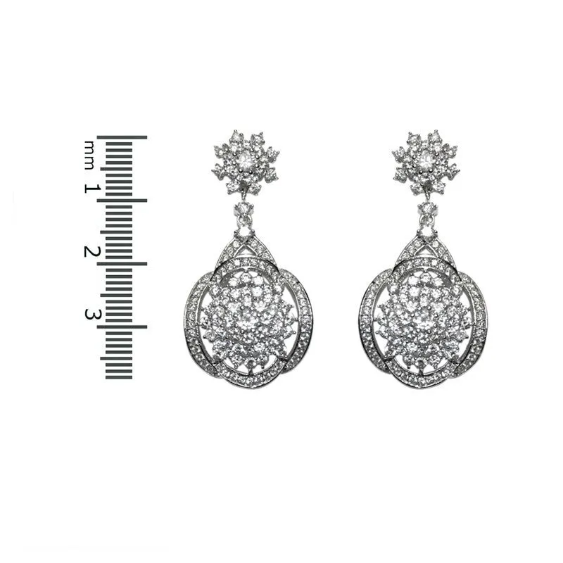 Josnelle CZ Cluster Chandelier Earrings | 38mm