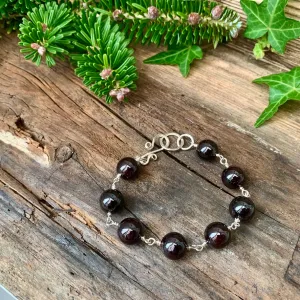 Juicy garnets and Sterling silver bracelet