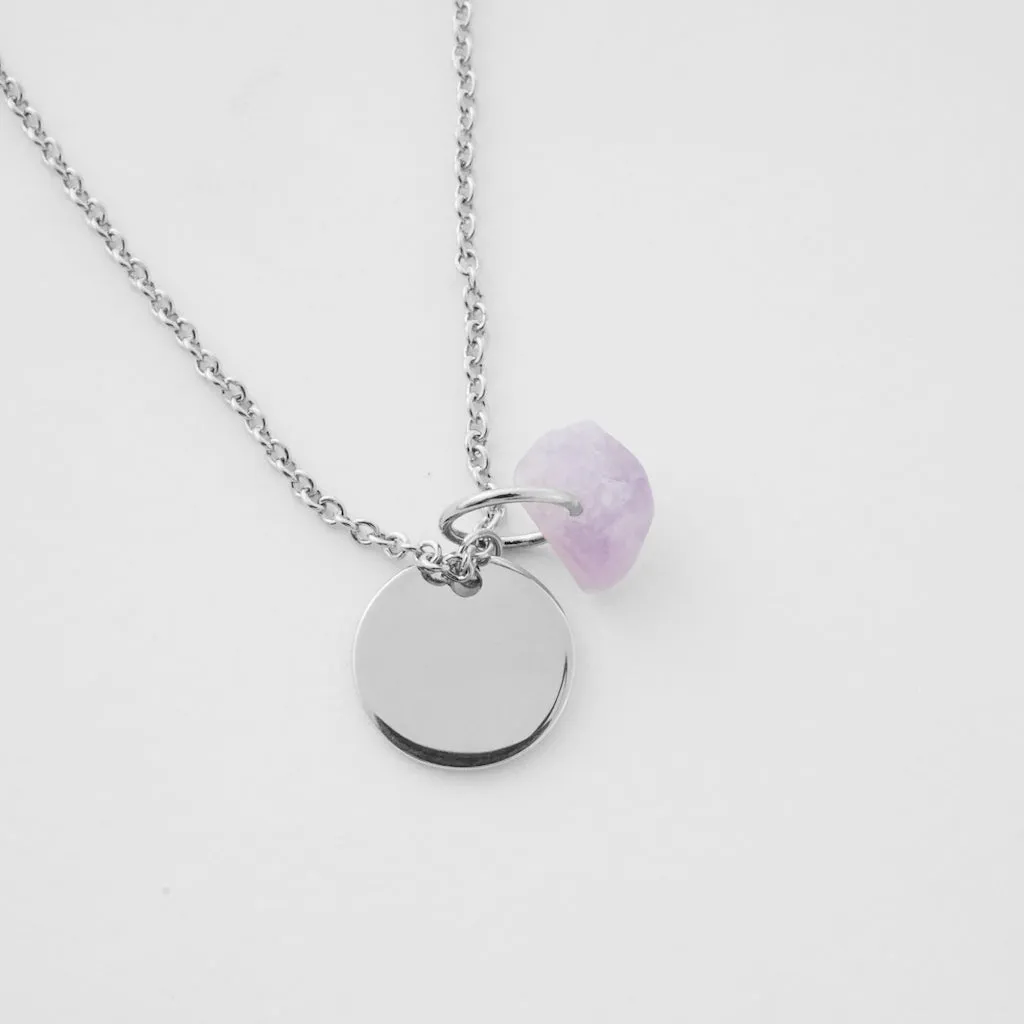 Karma Crystal   Disc Necklace