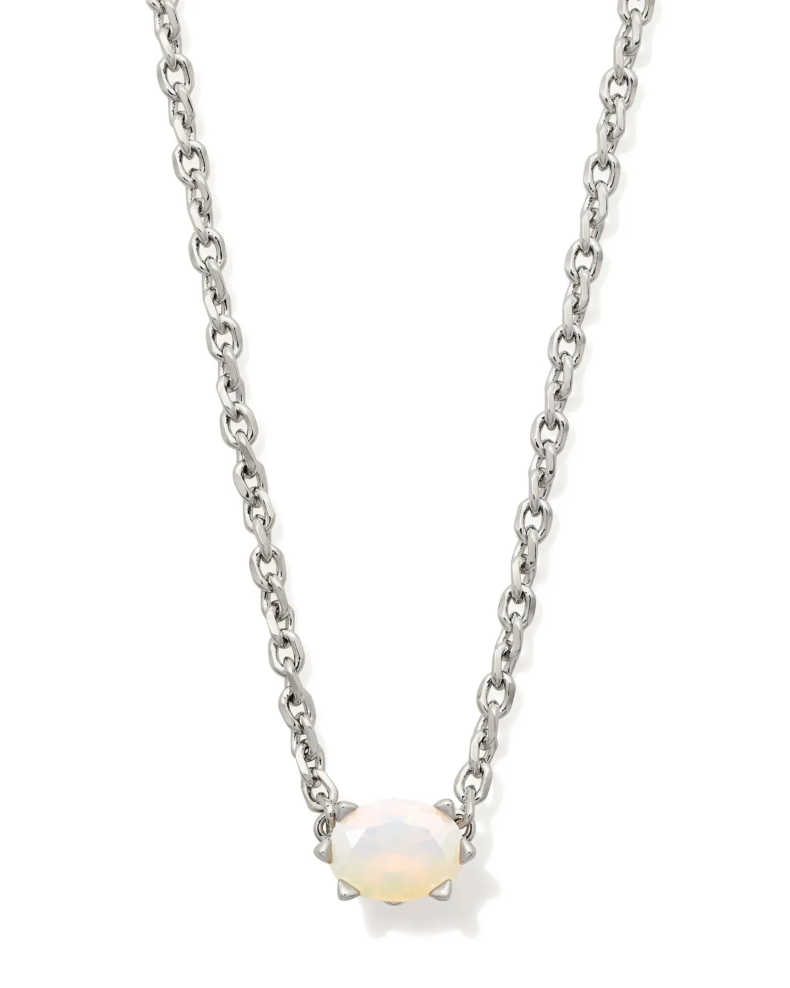 Kendra Scott Cailin Silver Pendant Necklace in Champagne Opal Crystal