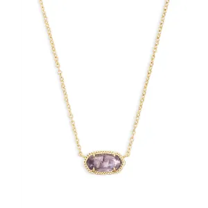 Kendra Scott Elisa Necklace in Gold with Purple Amethyst