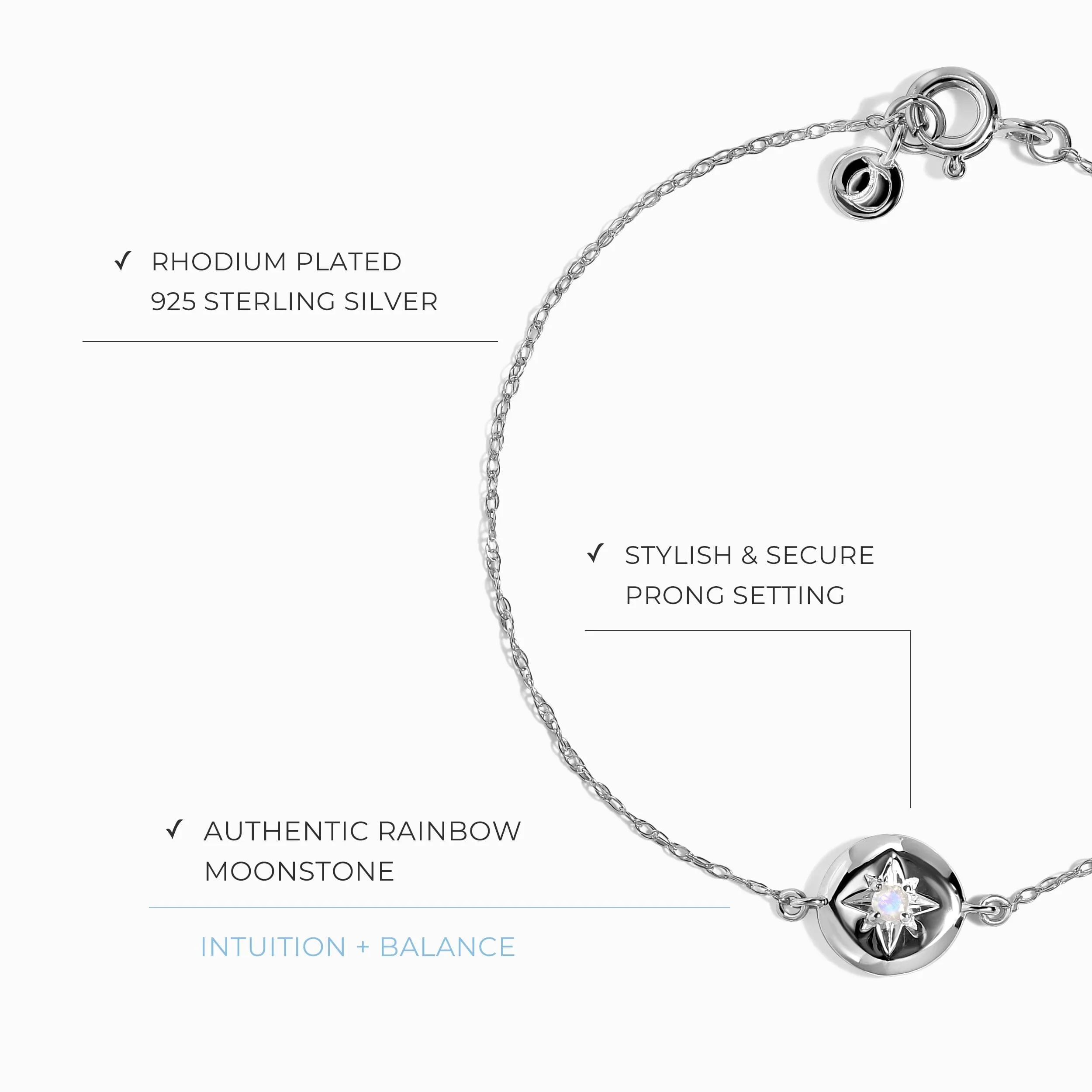 Kids Moonstone Bracelet - North Star