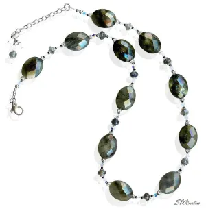 Labradorite Gemstone Opal Crystal Beaded Necklace