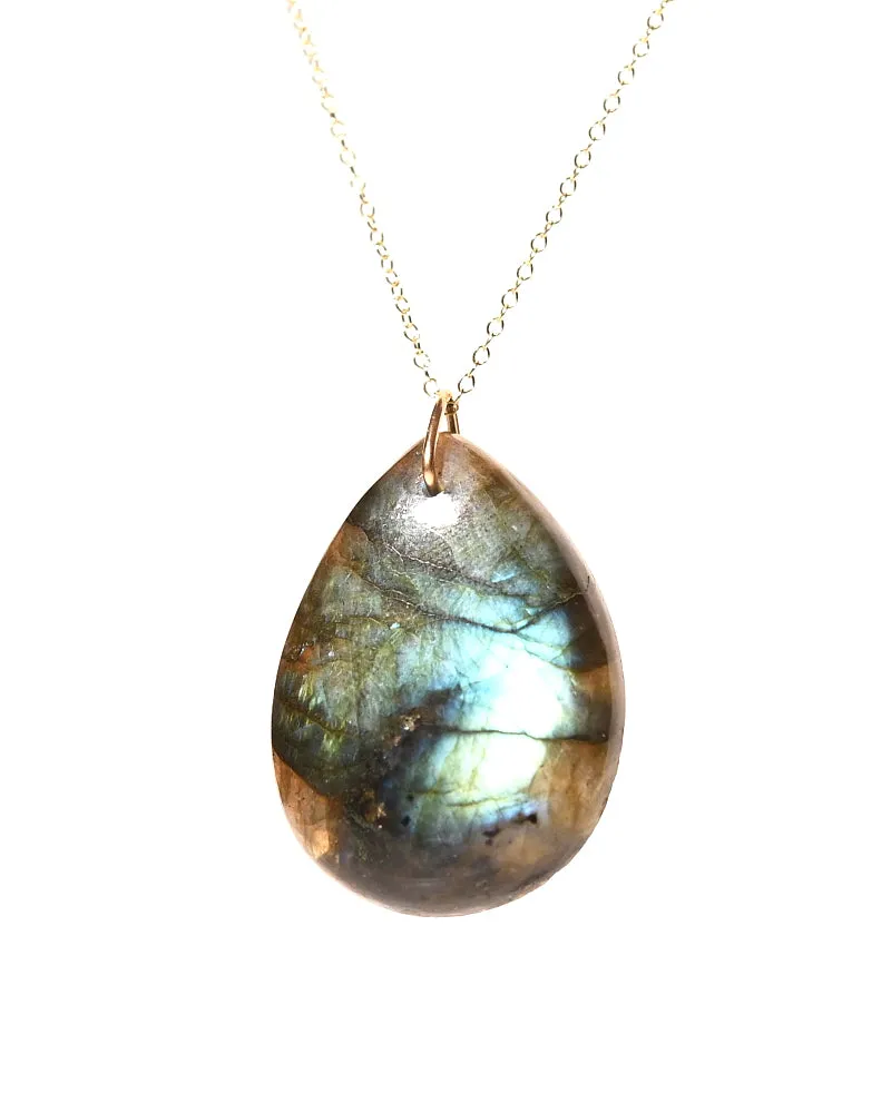 Labradorite Necklace 14k Gold