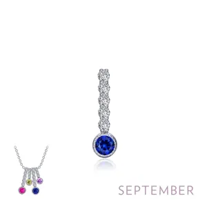 Lafonn Birthstone Round September Sapphire Necklace BP003SAP00