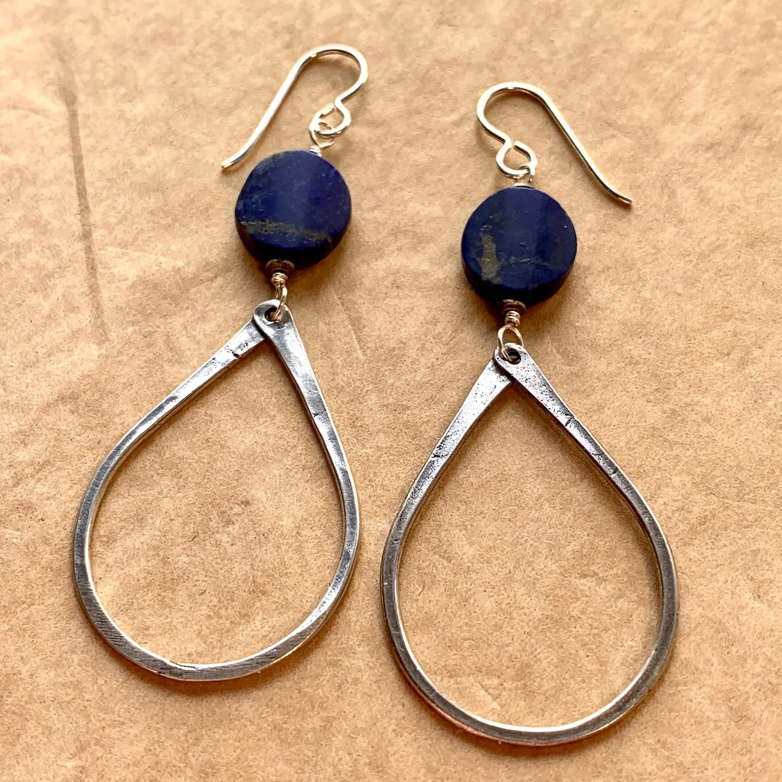 Lapis & Sterling Teardrop Earrings