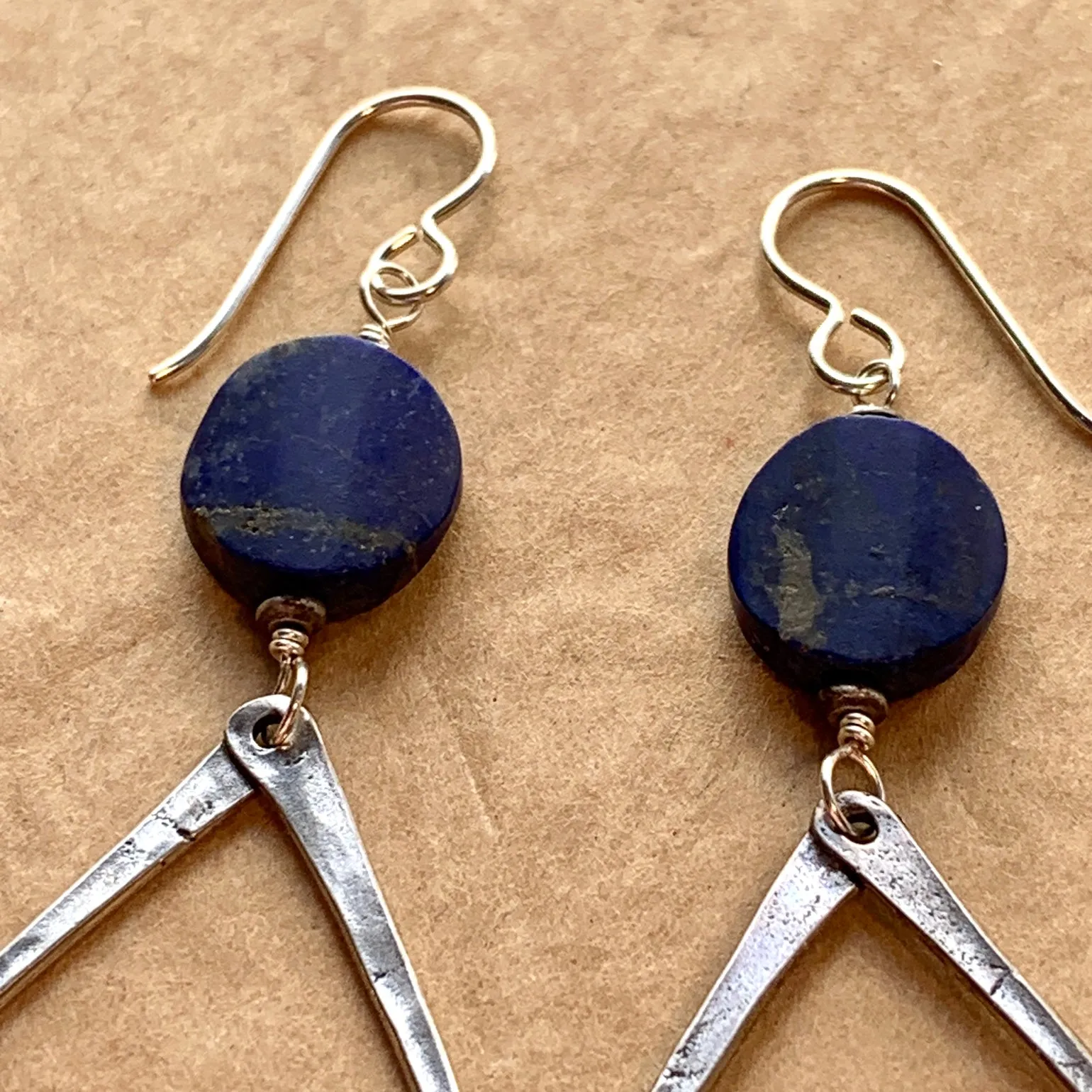 Lapis & Sterling Teardrop Earrings