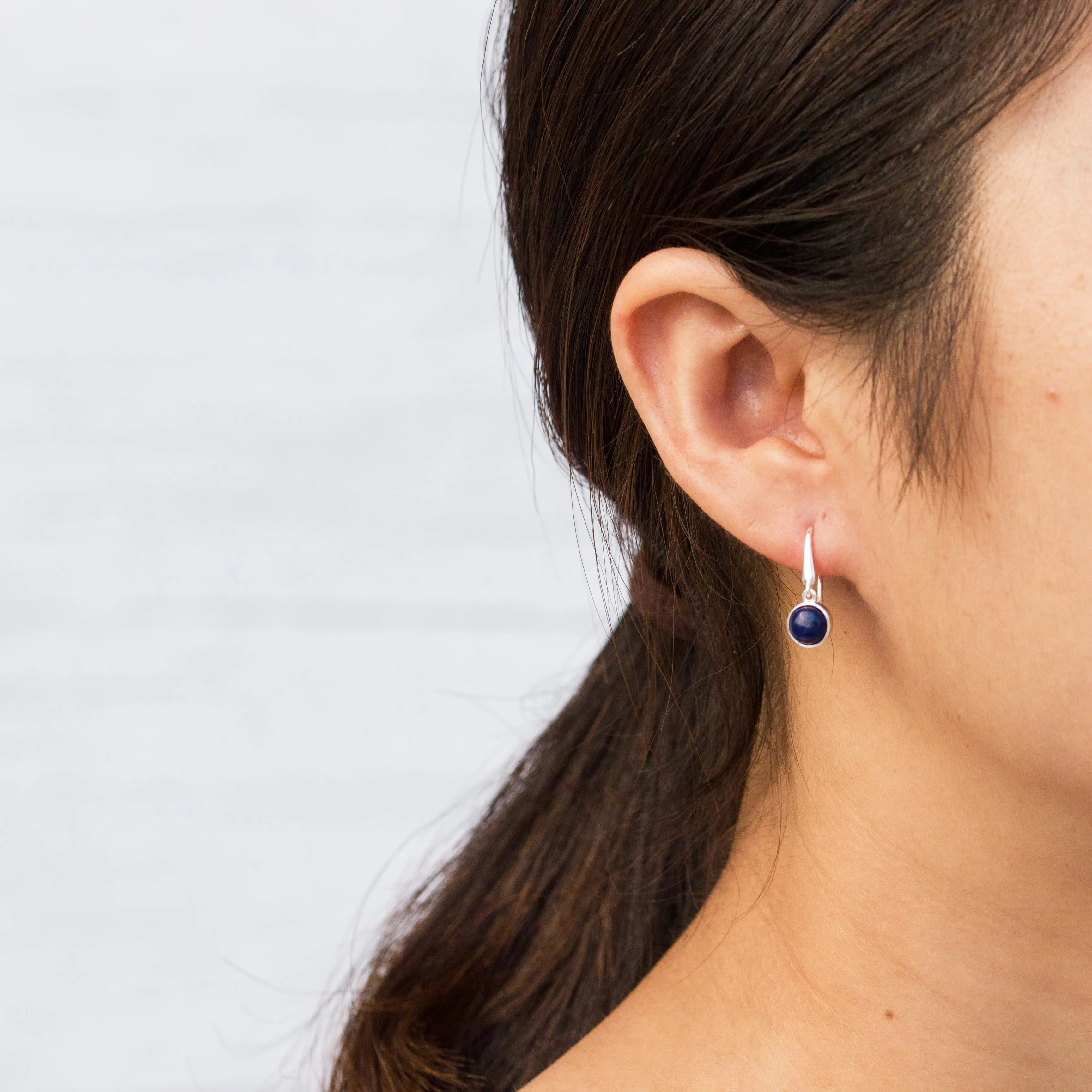 Lapis Drop Earrings with Quote Card