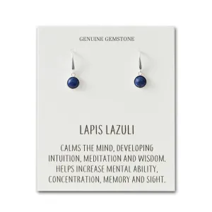 Lapis Drop Earrings with Quote Card