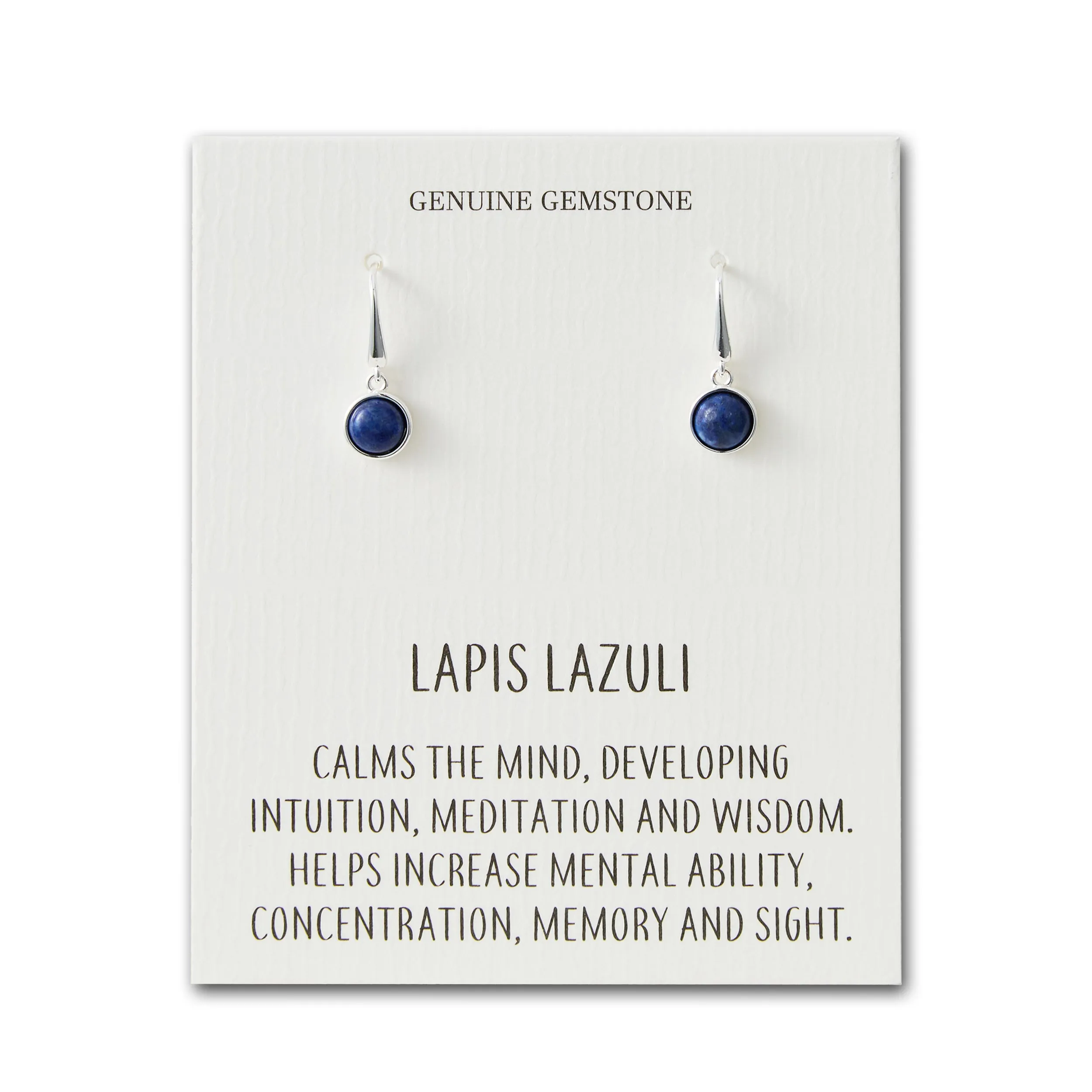 Lapis Drop Earrings with Quote Card