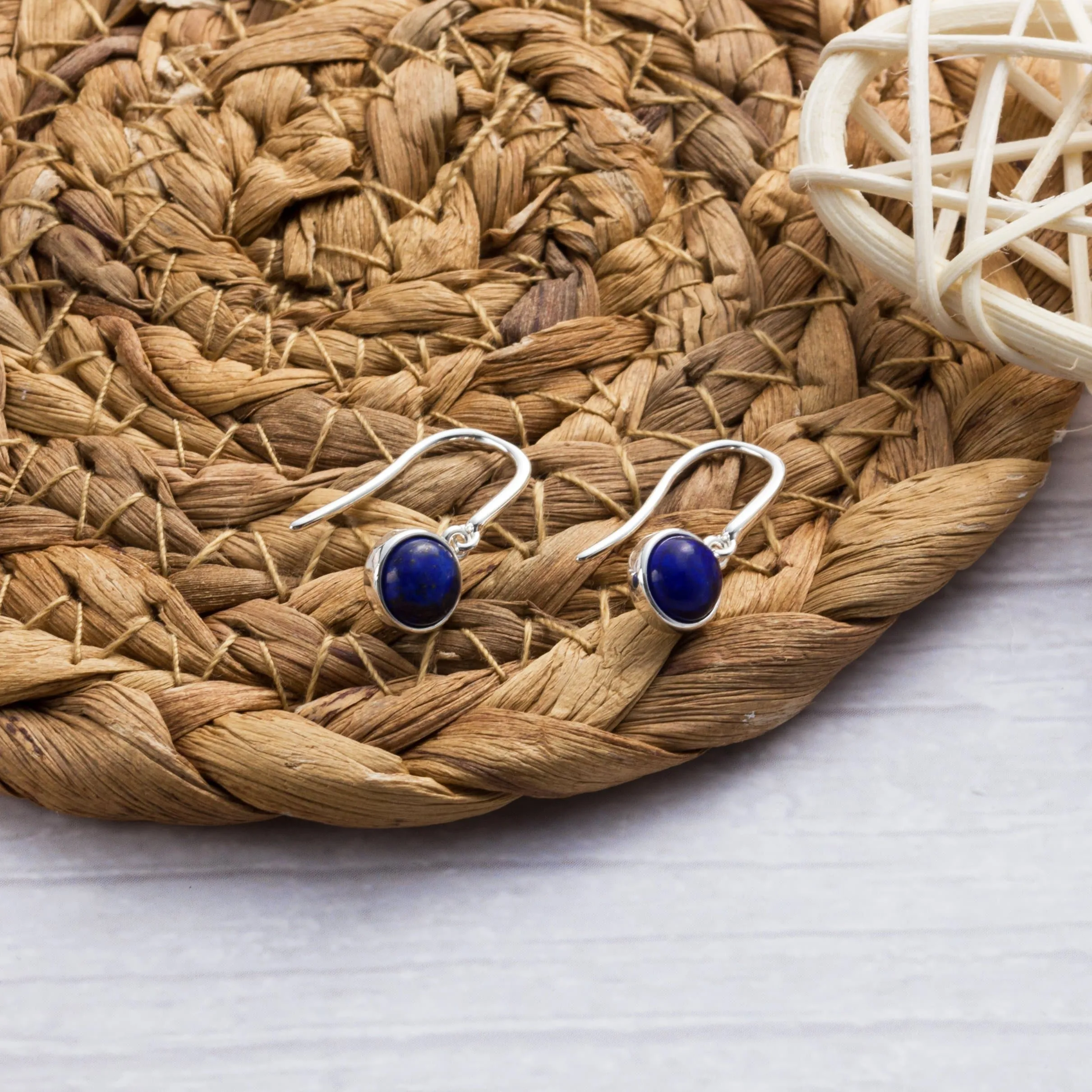 Lapis Drop Earrings with Quote Card