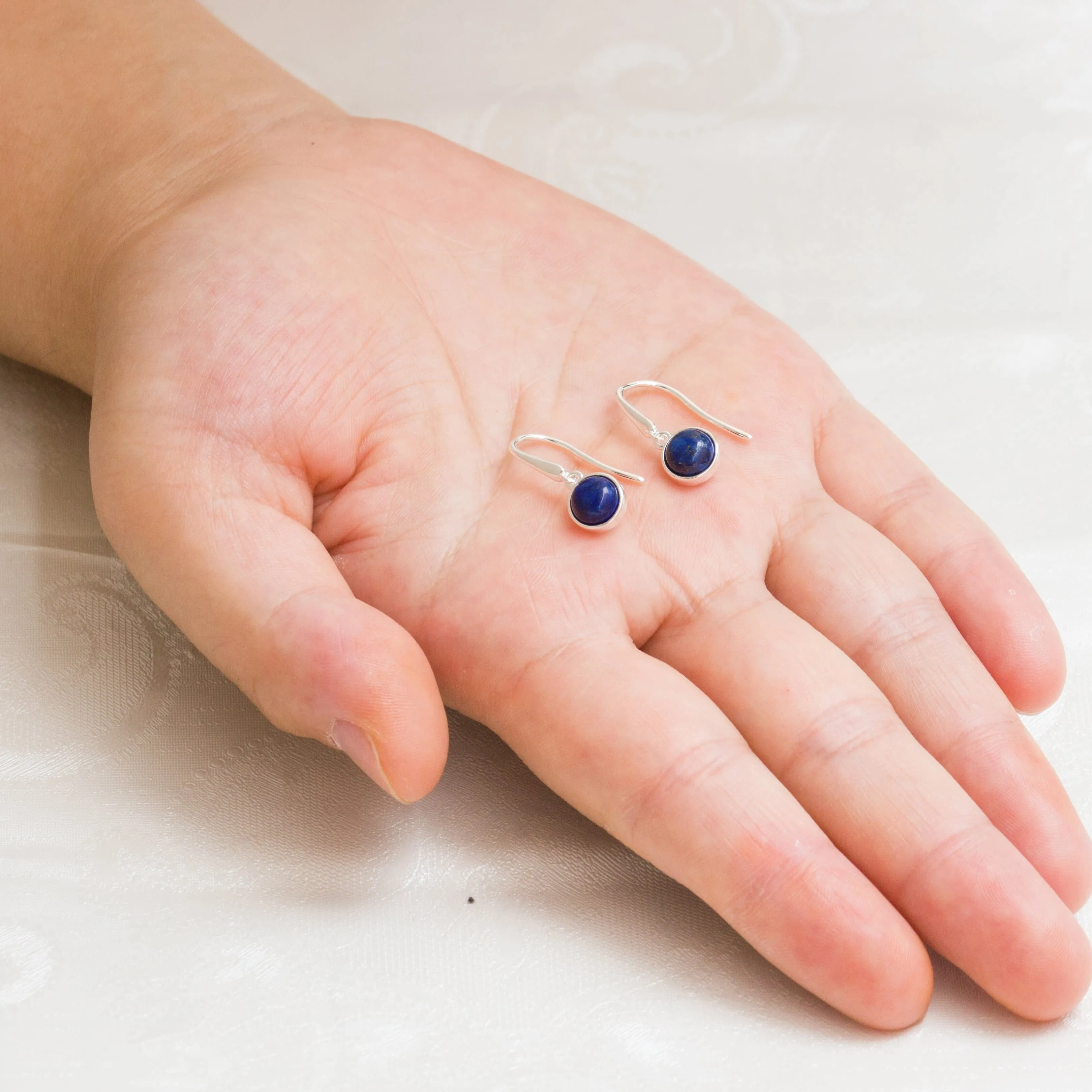 Lapis Drop Earrings with Quote Card