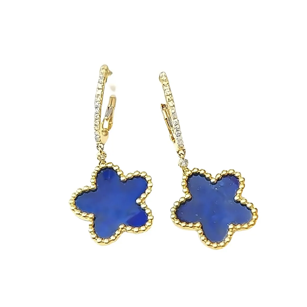 Lapis Lazuli Flower Drop Earrings