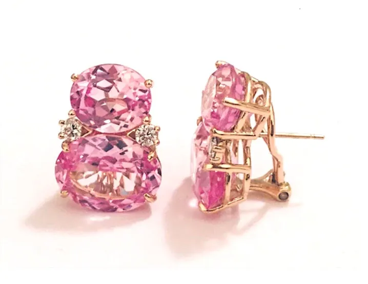 Large GUM DROP™ Earrings with Citrine and Pink Topaz and Diamonds