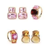 Large GUM DROP™ Earrings with Pink Topaz and Citrine and Pink Topaz and Diamonds