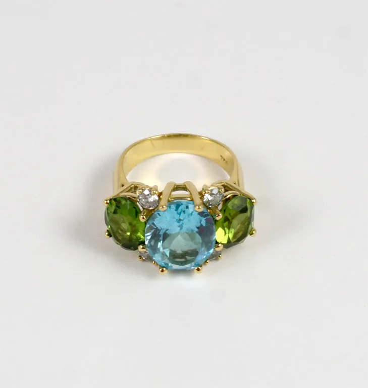 Large GUM DROP™ Ring with PERIDOT and Diamonds