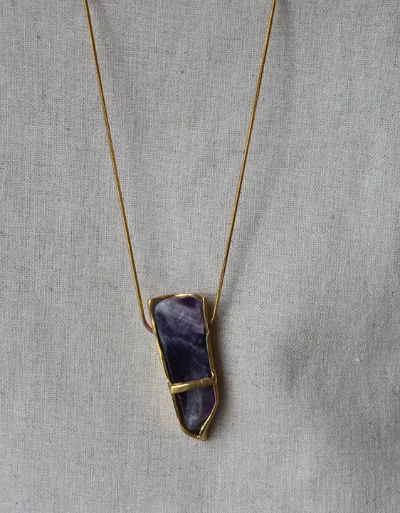 L'E Abra Talisman Wand Pendant - Amethyst