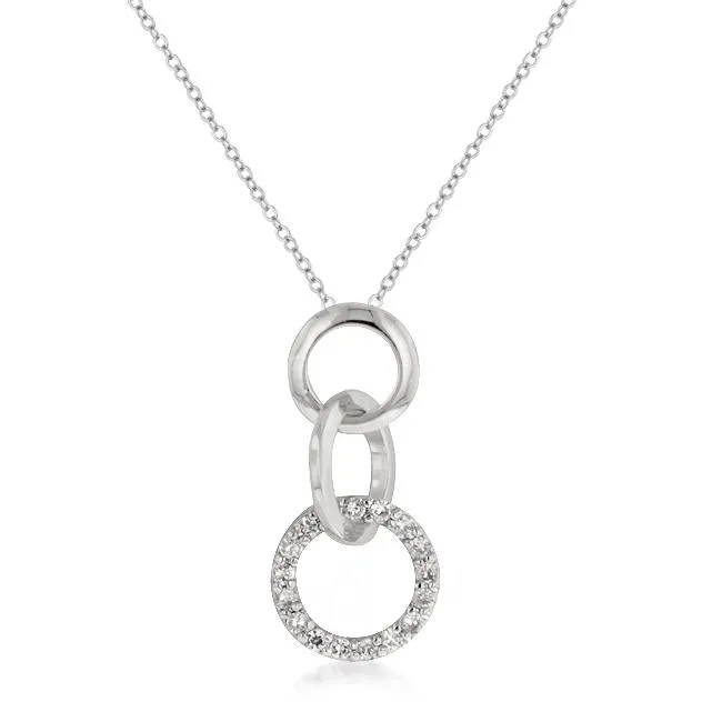 Leola Silvertone Triplet Hooplet Pendant | 0.5ct