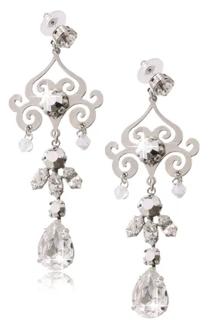 LK DESIGNS KATIA Silver Crystal Earrings