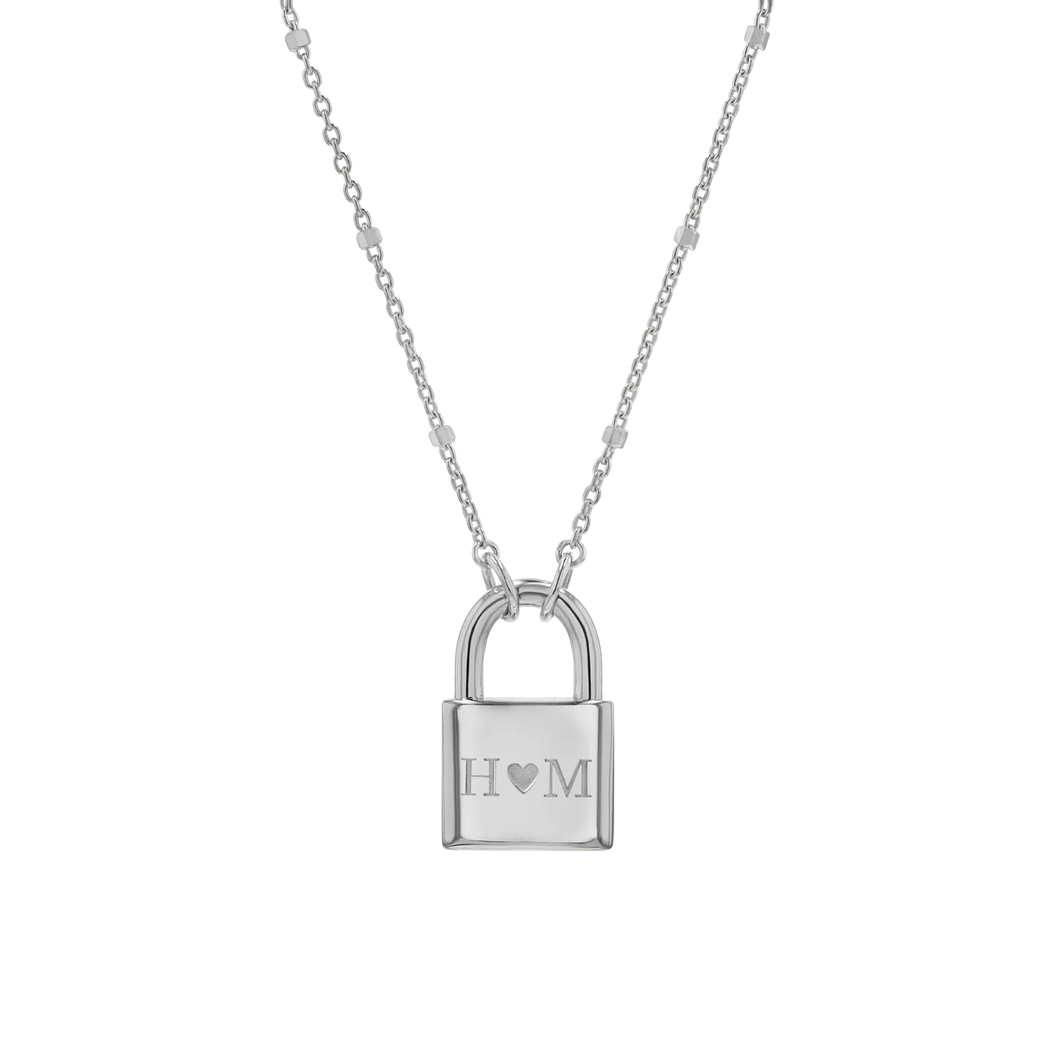 Love Padlock Engravable Sparkle Necklace