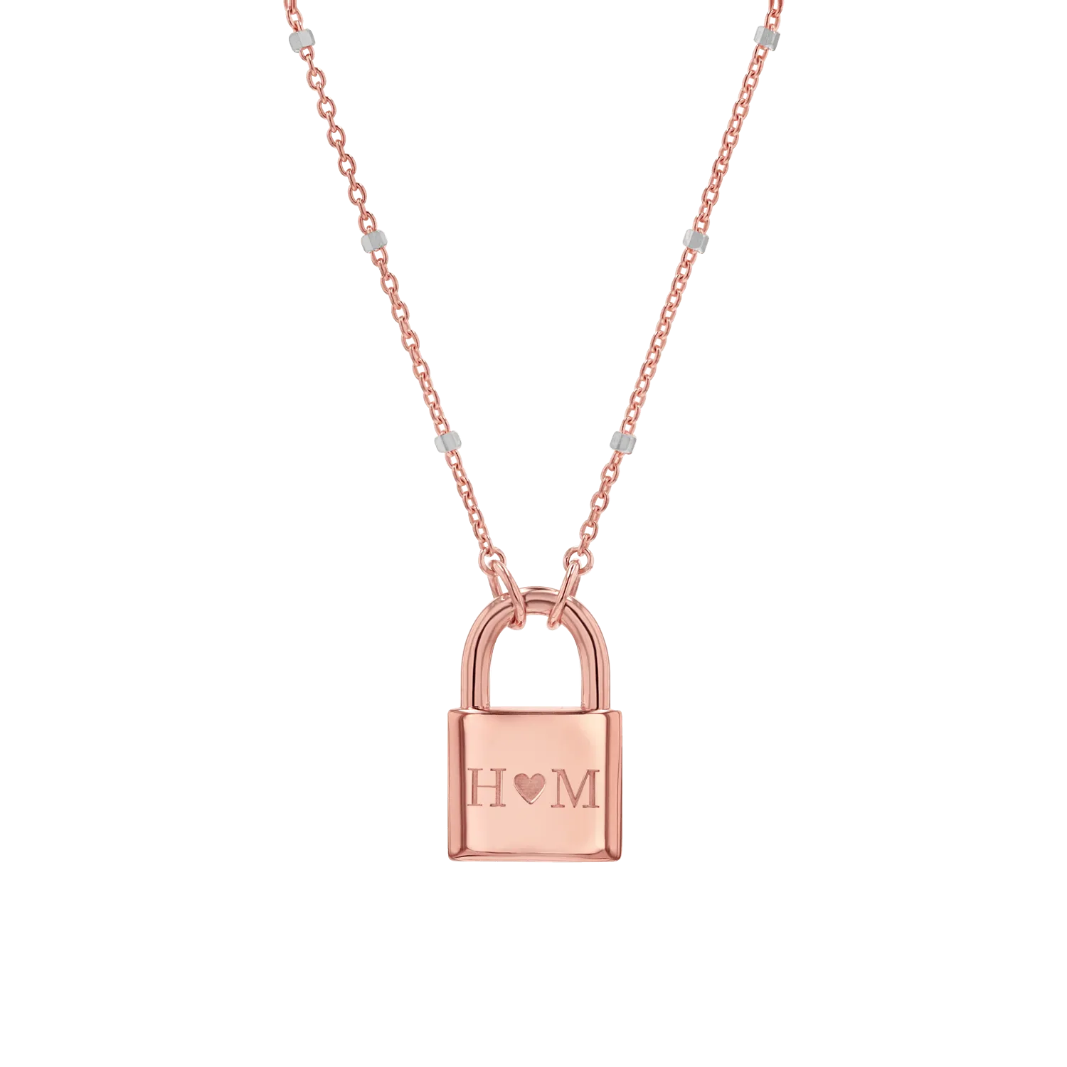 Love Padlock Engravable Sparkle Necklace