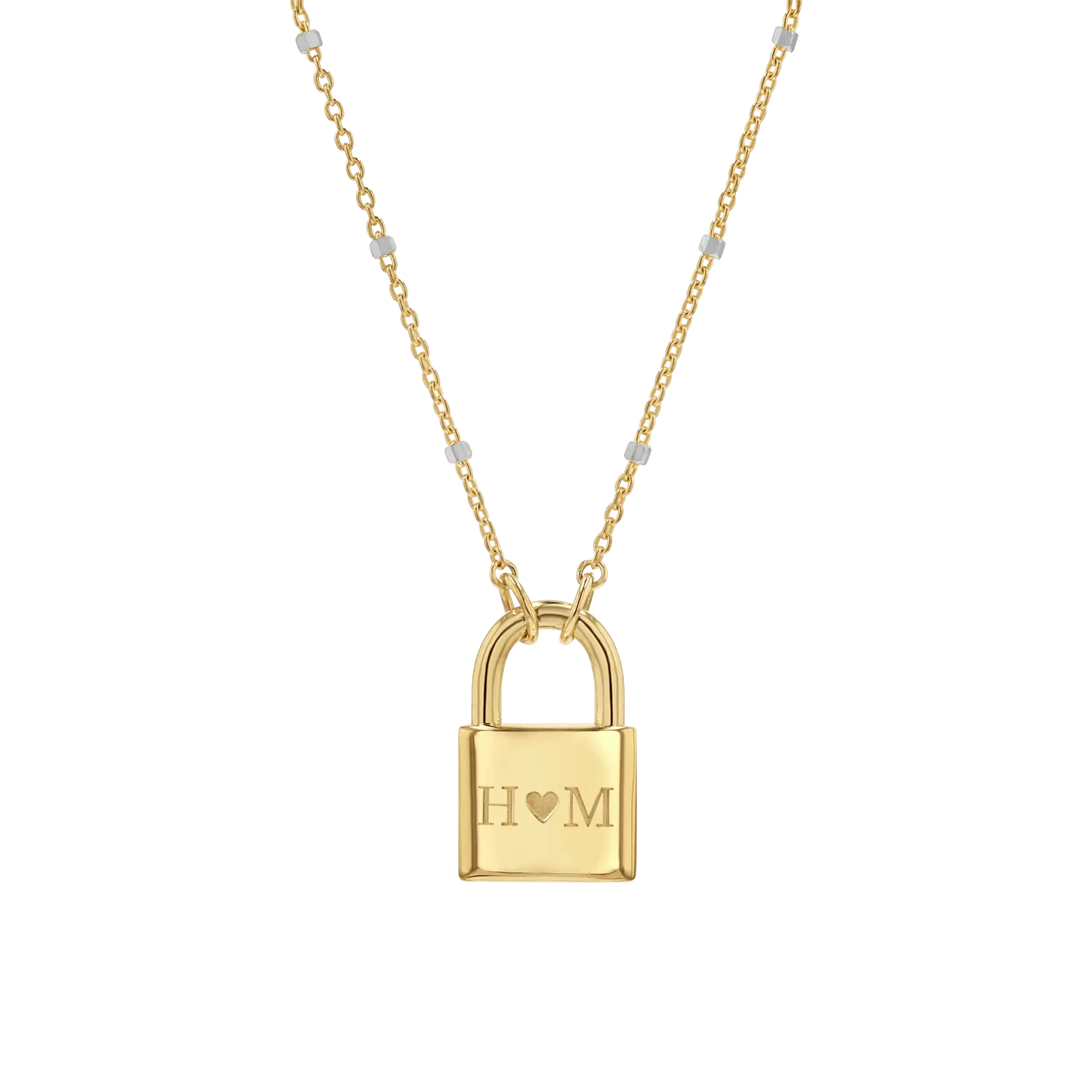 Love Padlock Engravable Sparkle Necklace