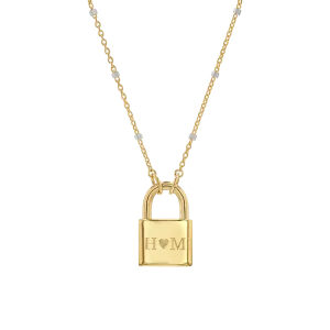 Love Padlock Engravable Sparkle Necklace