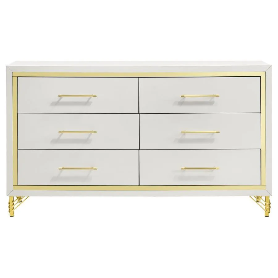 Lucia - 6-Drawer Dresser - White