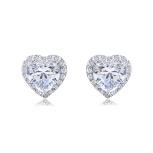 Maria 11mm Heart Halo Stud Earrings | 1.2ct