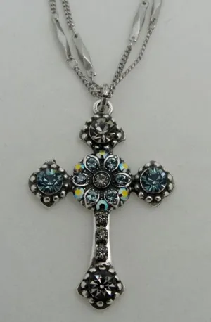 Mariana Spirit of Design Silver Cross Necklace with Swarovski Crystals