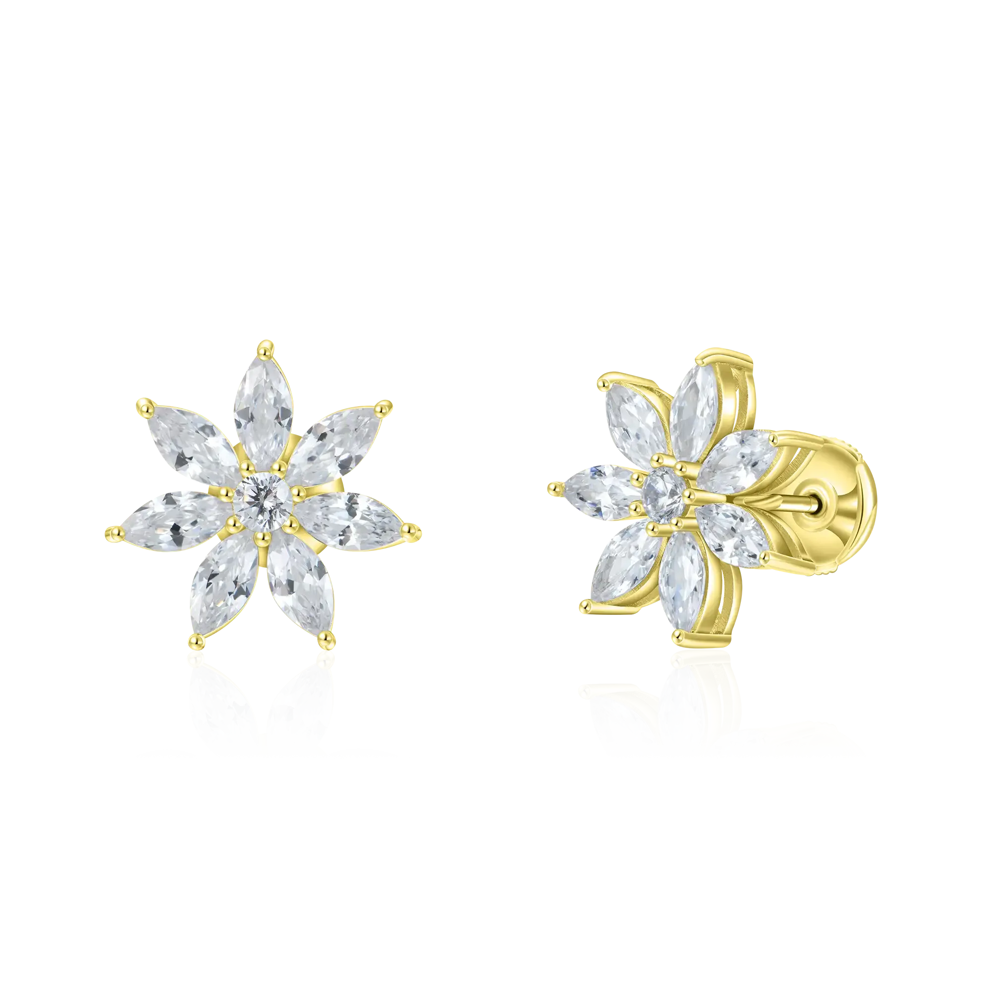 Marquise Cut Flower Earring