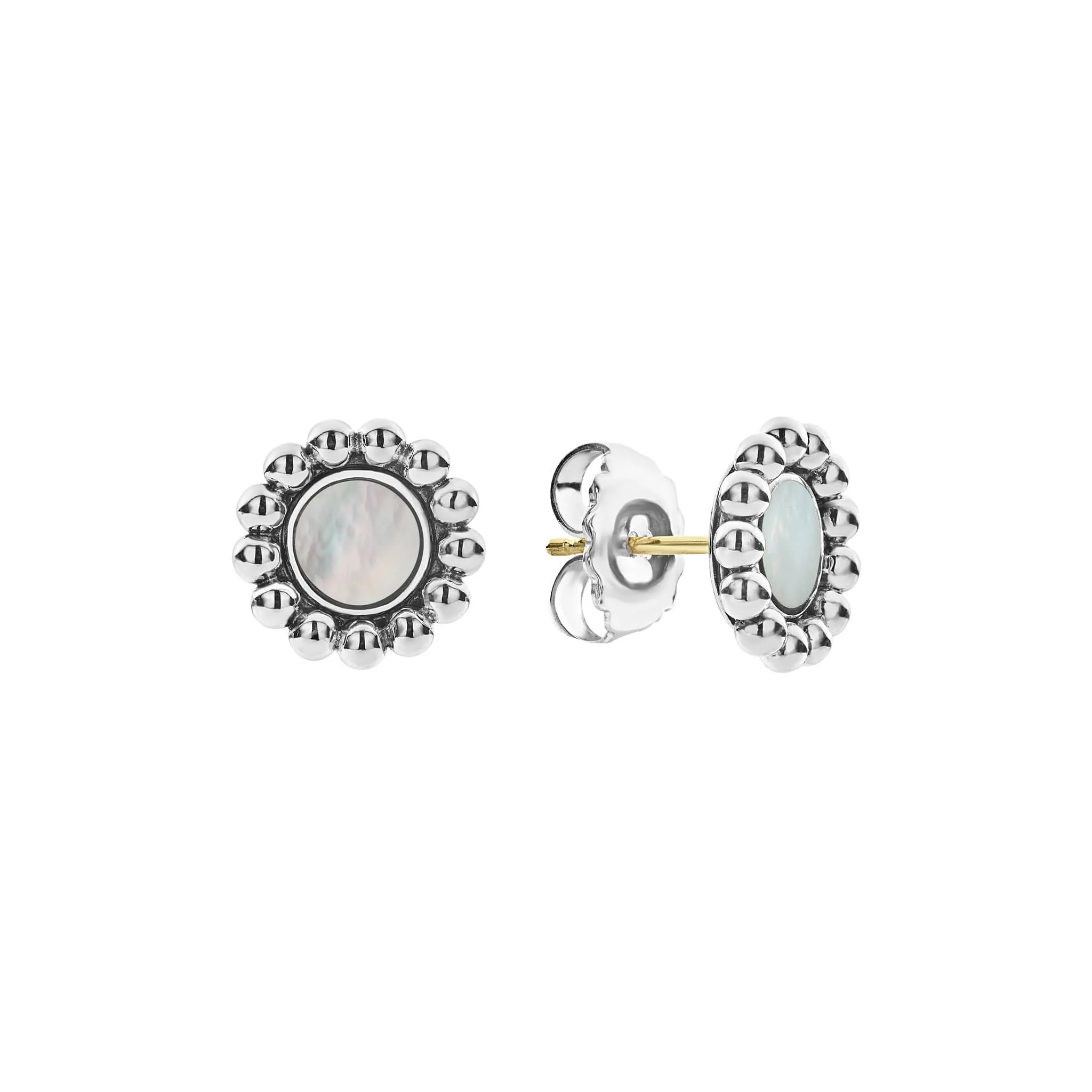 Maya Mother of Pearl Circle Stud Earrings