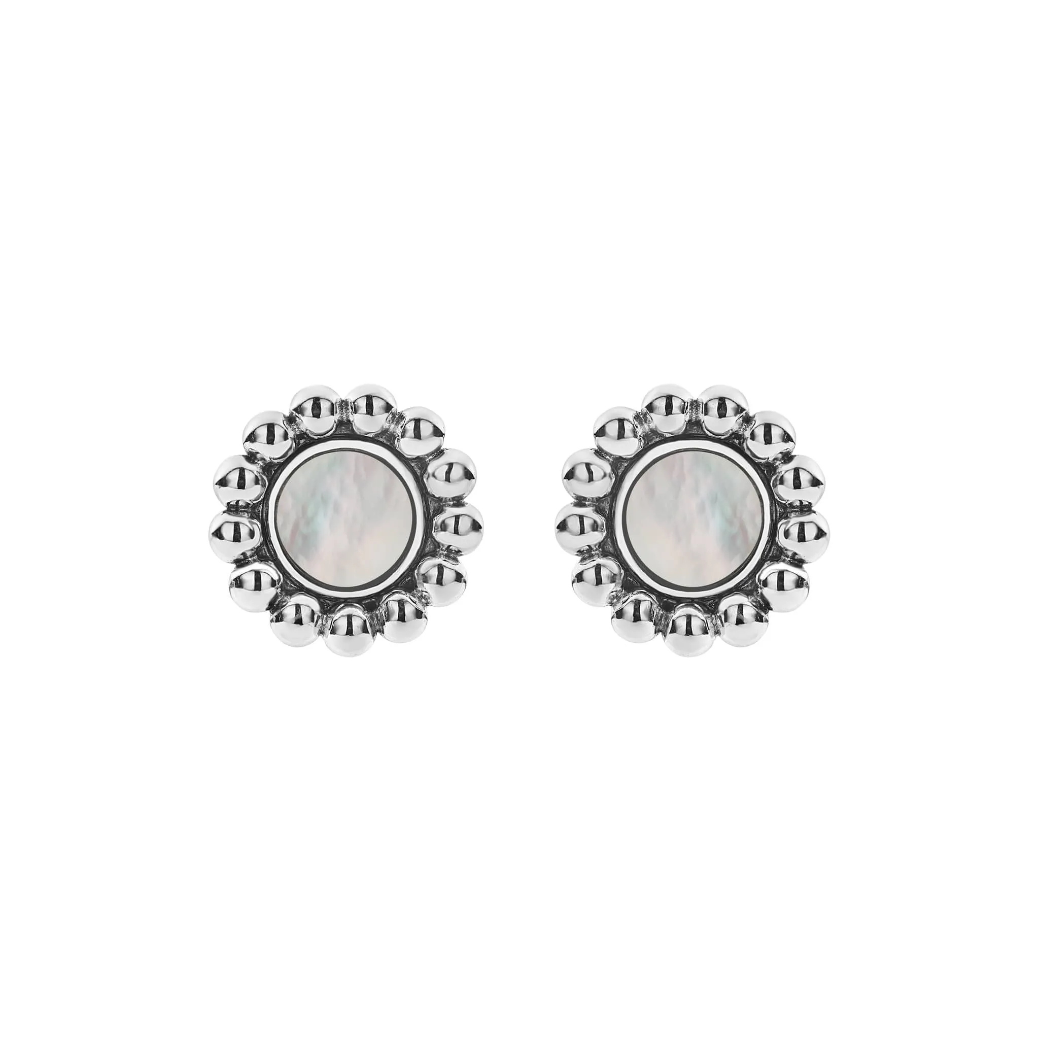 Maya Mother of Pearl Circle Stud Earrings