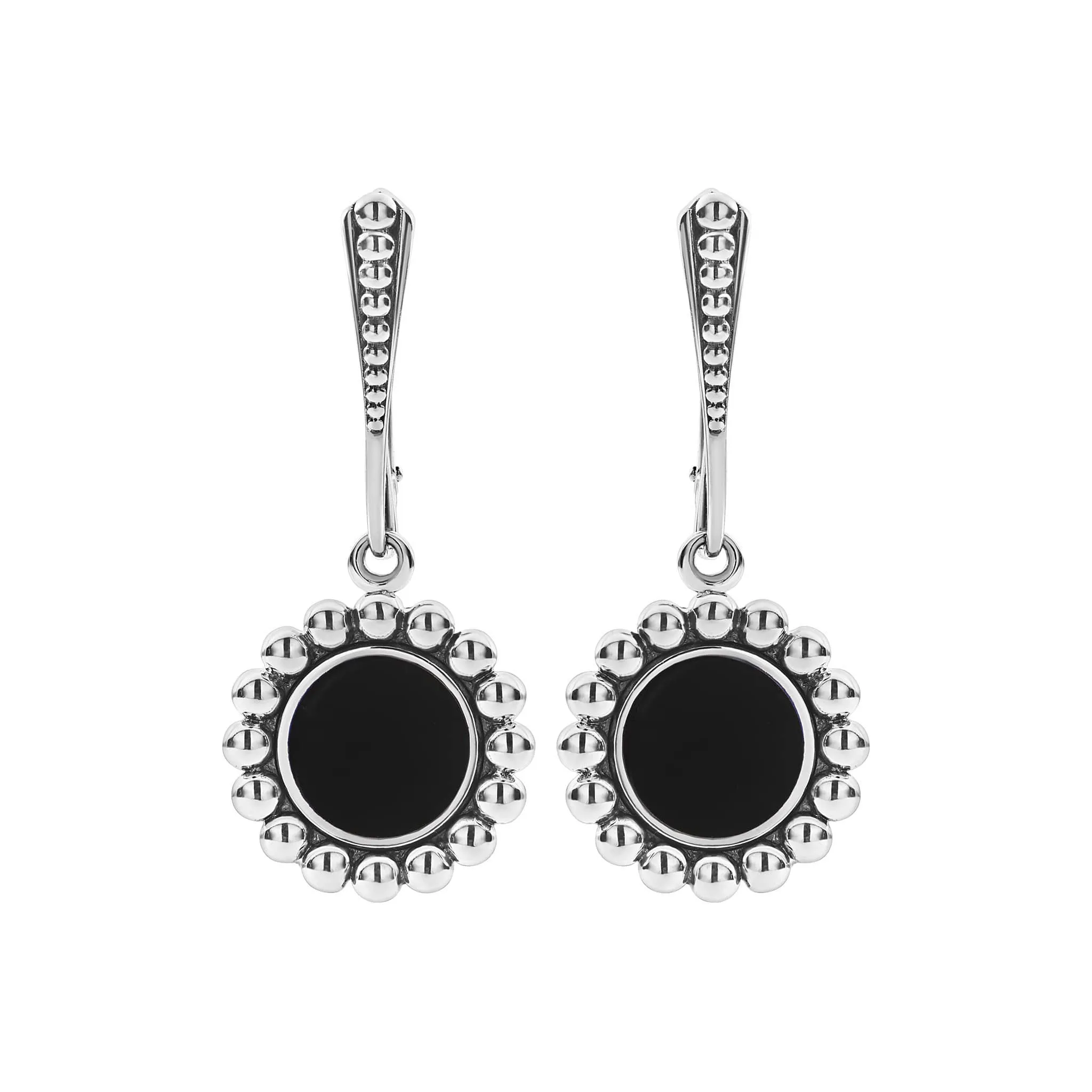 Maya Small Onyx Circle Drop Earrings