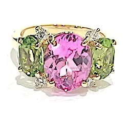 Medium 18kt Yellow Gold GUM DROP™ Two Toned Pink Topaz