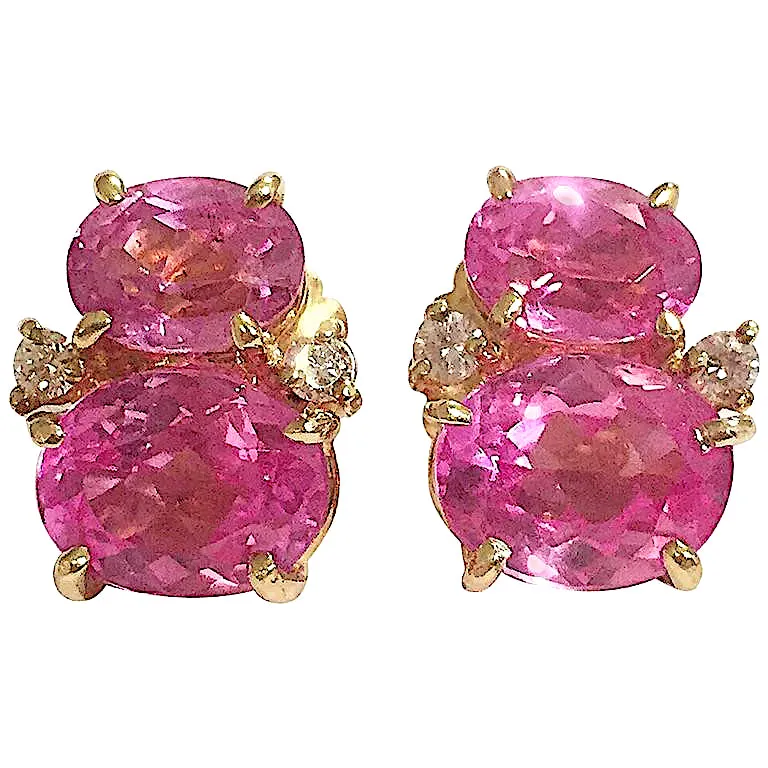 Medium 18kt Yellow Gold GUM DROP™ Two Toned Pink Topaz