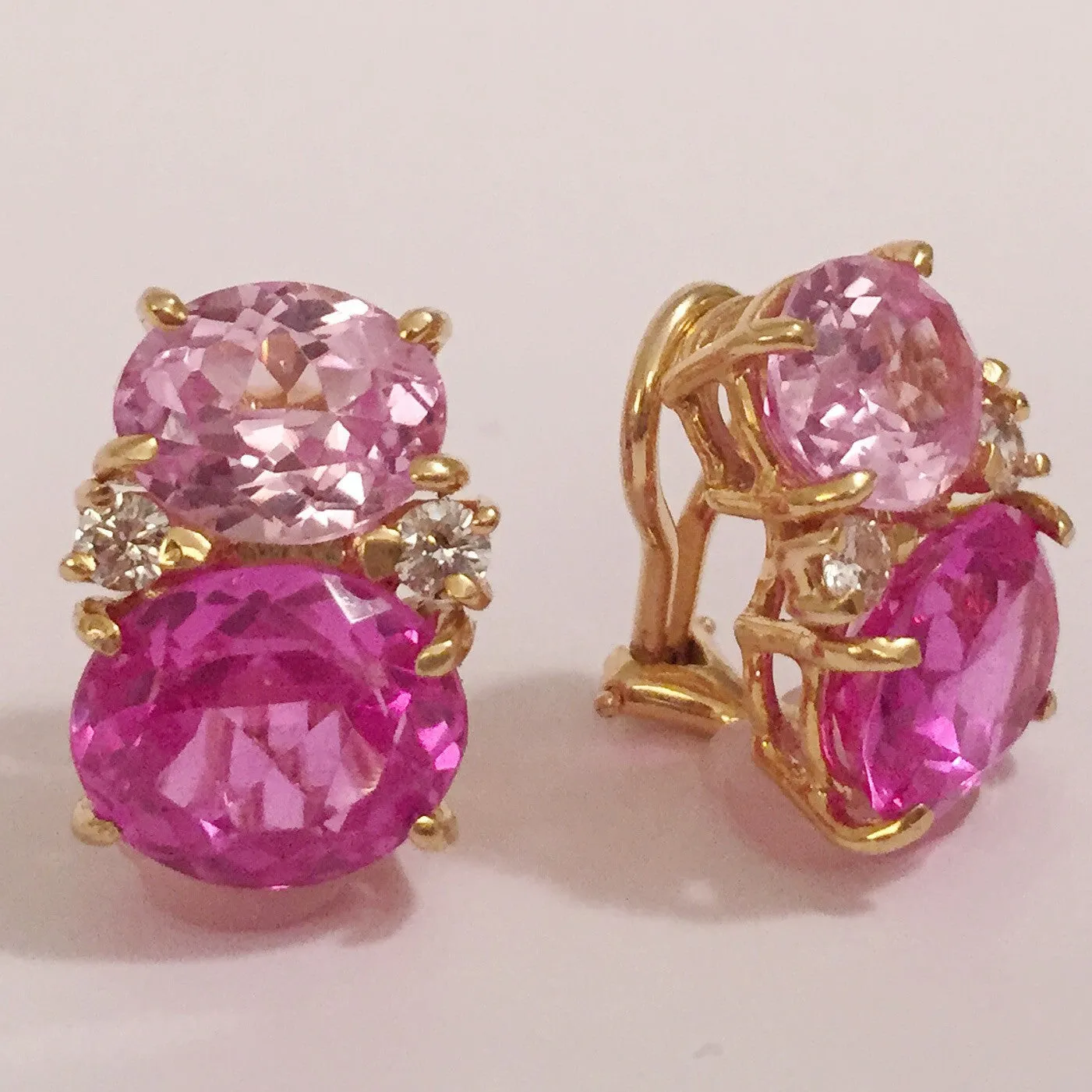 Medium 18kt Yellow Gold GUM DROP™ Two Toned Pink Topaz