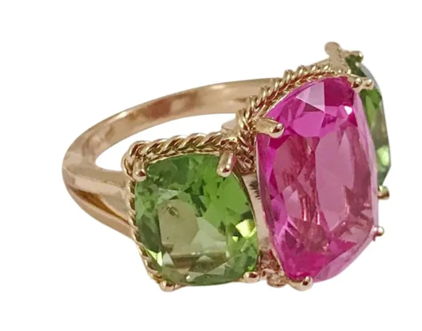 Medium 18kt Yellow Gold GUM DROP™ Two Toned Pink Topaz