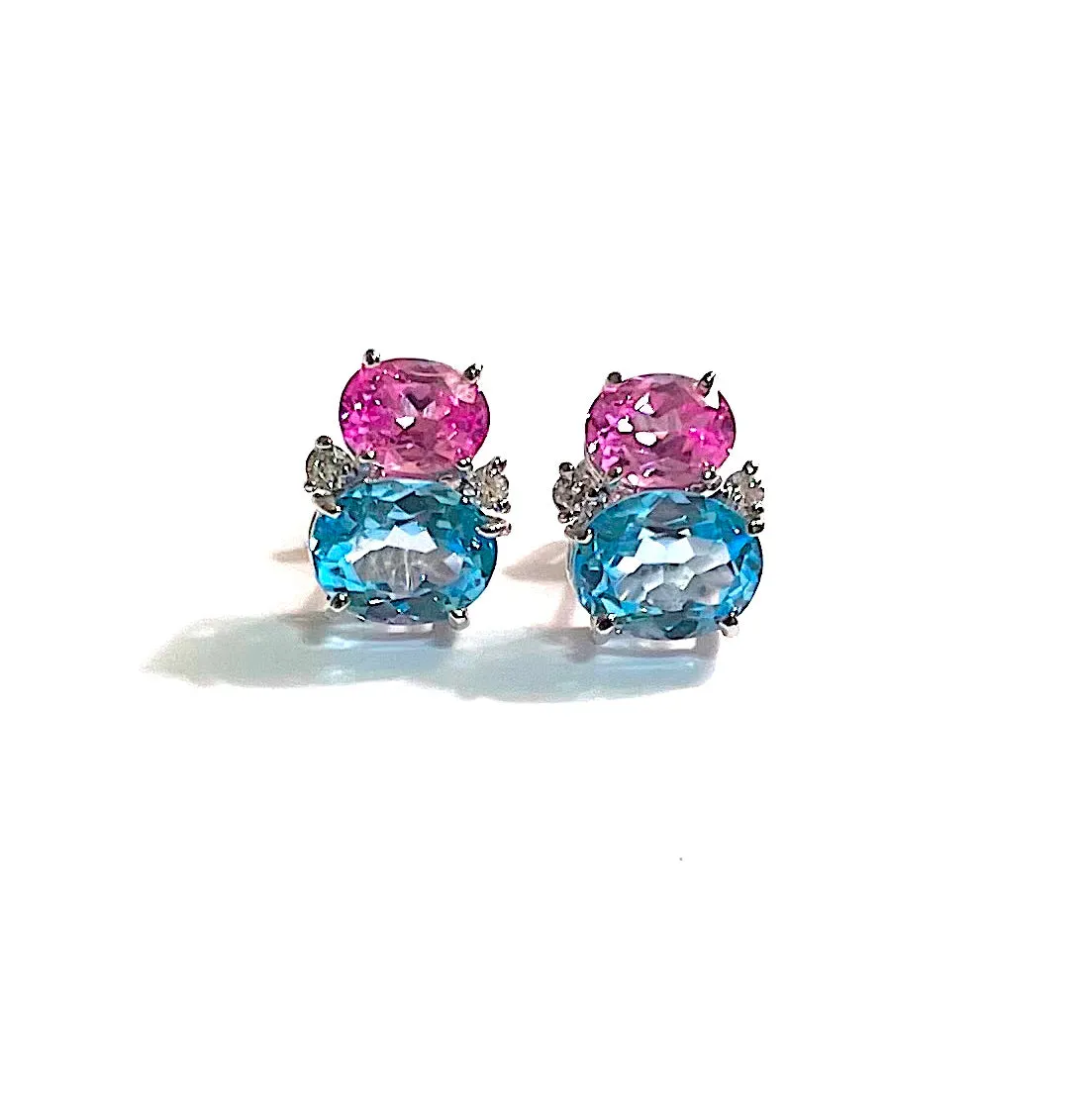 Medium GUM DROP™ Earrings with Iolite and Blue Topaz and Diamonds