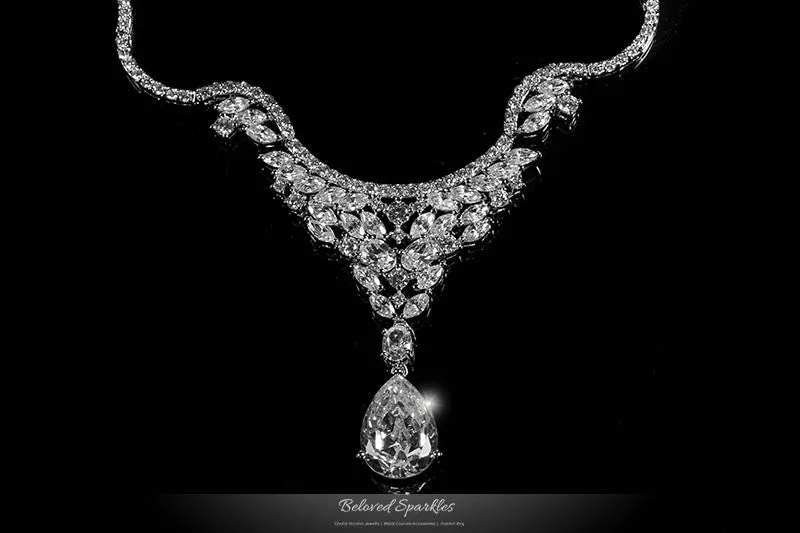 Melita Ornament Dangle Necklace | 60 Carat | Cubic Zirconia