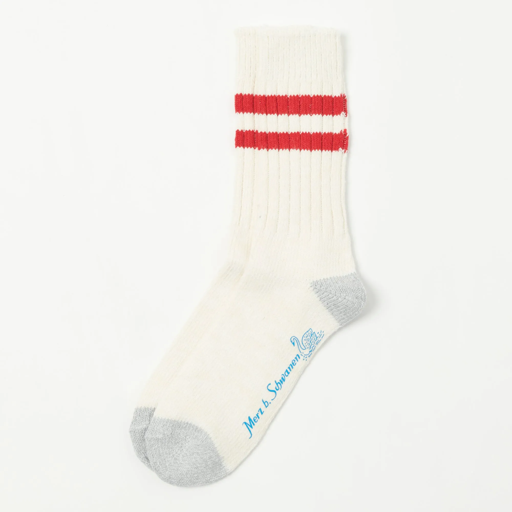 Merz b. Schwanen GS05 Stripe Socks - Nature/Red