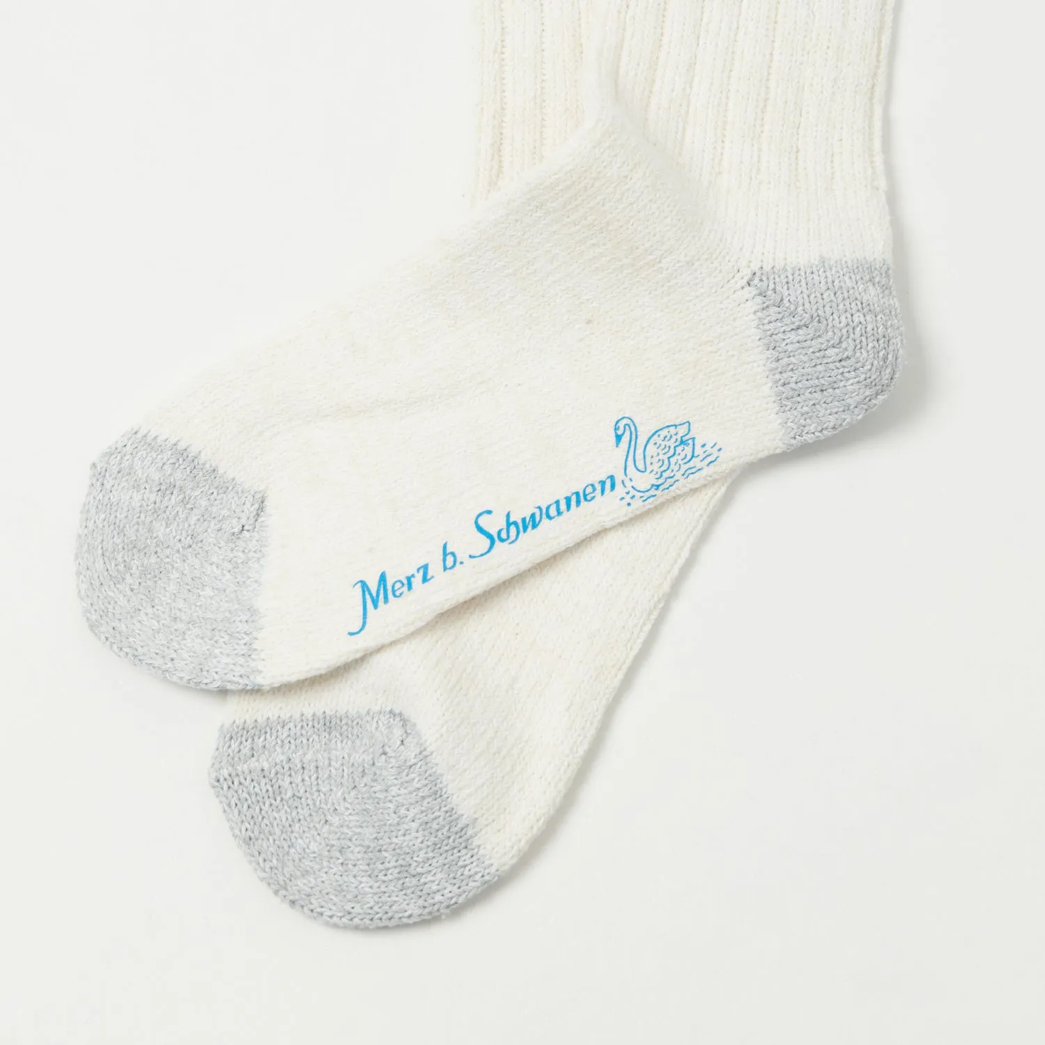 Merz b. Schwanen GS05 Stripe Socks - Nature/Swan Blue