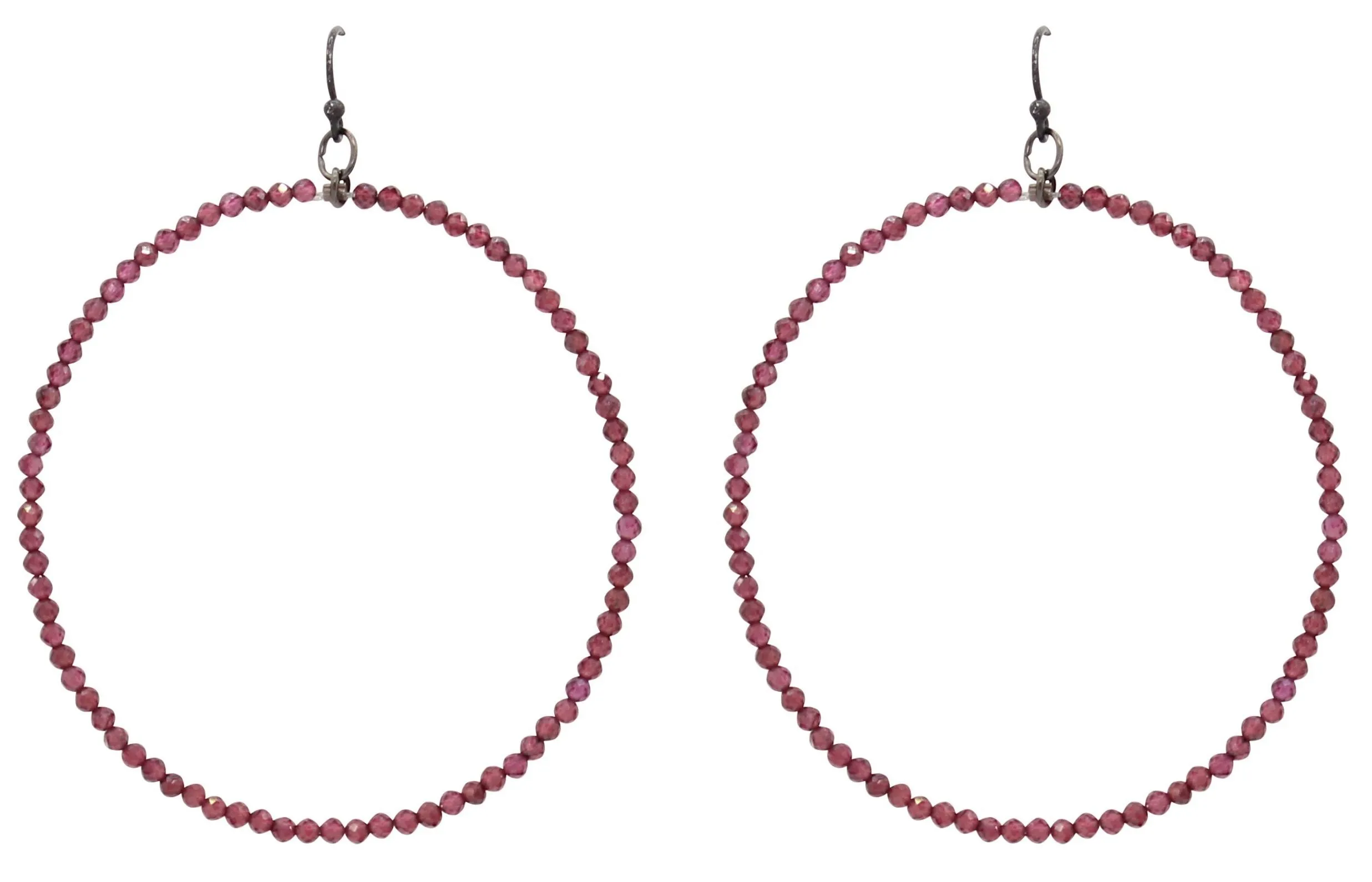 Modern Hoop LG Hand Beaded Earrings