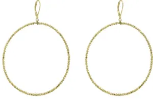 Modern Hoop LG Hand Beaded Earrings