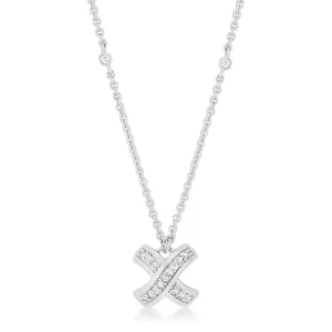 Monya Timeless Criss Cross Pendant Necklace | 1ct