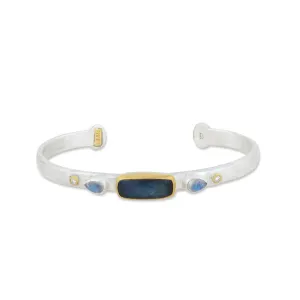 Moondance Moonstone, Labradorite, and Diamond Cuff